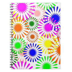 Caderno Espiral Flores multicoloridas