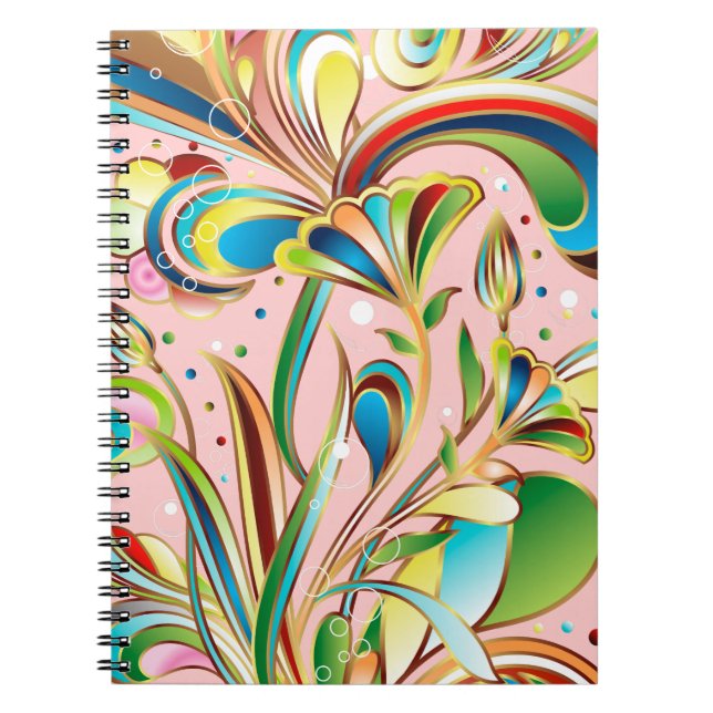 Caderno Espiral Flores Nadadoras Gordas (Frente)