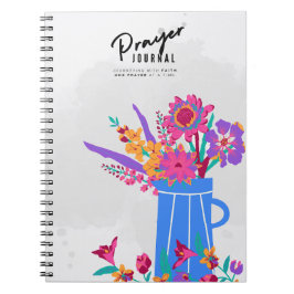 Caderno Espiral Flores no Vaso Azul | Diário de oração