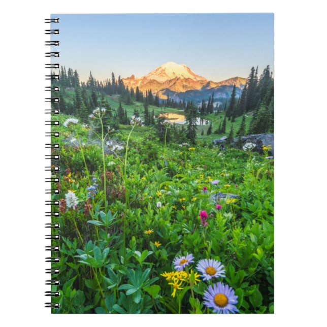Caderno Espiral Flores | Parque Nacional Monte Rainier (Frente)