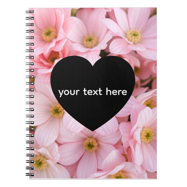 Caderno Espiral flores personalizadas (Frente)