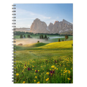 Caderno Espiral Flores Primavera Alpe di Siusi Langkofel
