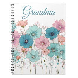 Caderno Espiral Flores Primaveris Vintage para a Vovó