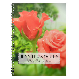 Caderno Espiral Flores Românticas de Rosa
