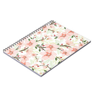 Caderno Espiral Flores rosa