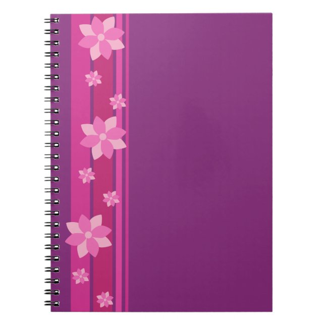 Caderno Espiral Flores Rosa (Frente)