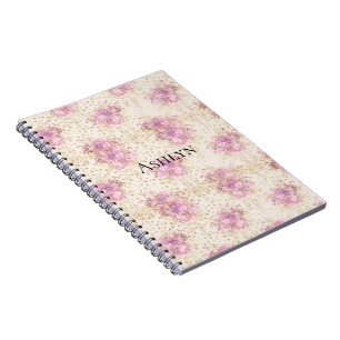 Caderno Espiral Flores Rosa-Chic