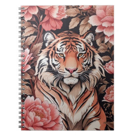 Caderno Espiral Flores Rosa Tigre em Mesmerização