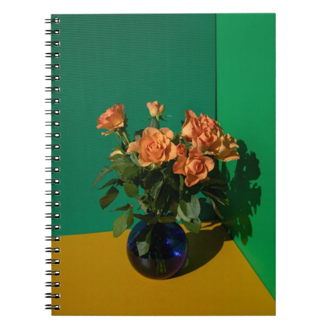 Caderno Espiral Flores | Rosas em Vase (Frente)