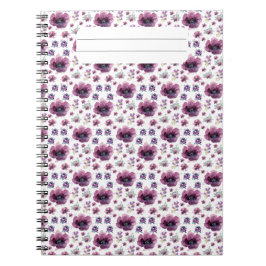 Caderno Espiral flores roxas