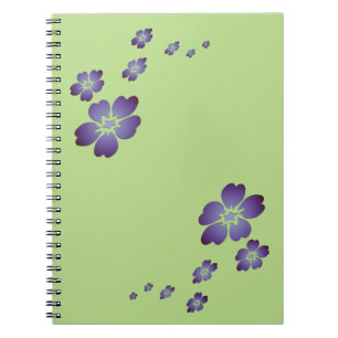 Caderno Espiral Flores Roxas