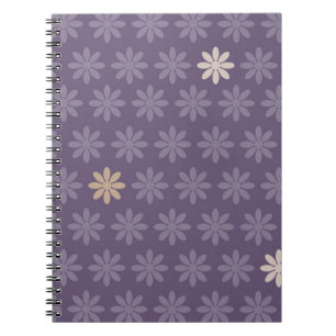 Caderno Espiral Flores Roxas