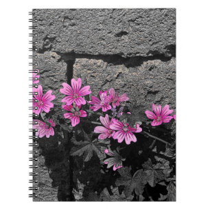 Caderno Espiral Flores roxas