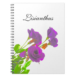 Caderno Espiral Flores Roxas Lisianthus