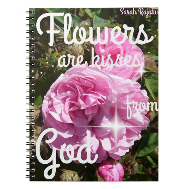 Caderno Espiral Flores são beijos de Deus Inspiracional (Frente)