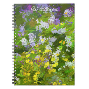 Caderno Espiral Flores Selvagens Impasto - Arte Flor Original