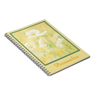 Caderno Espiral Flores silvestres amarelas personalizadas