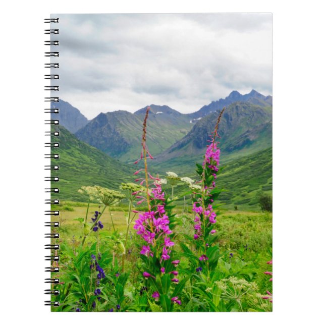 Caderno Espiral Flores Silvestres do Vale do Alasca (Frente)