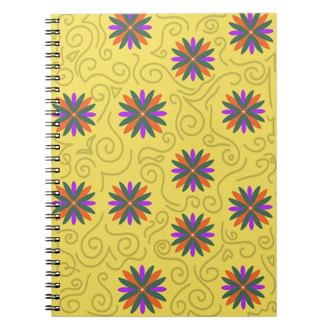 Caderno Espiral Flores Simples de Mola (Frente)
