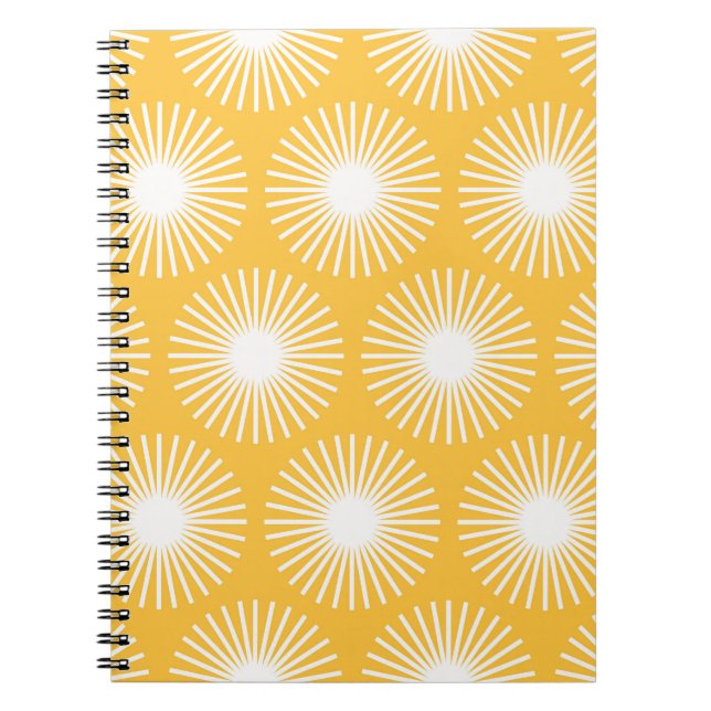 Caderno Espiral Flores simples: design sem costura escandinava. (Frente)