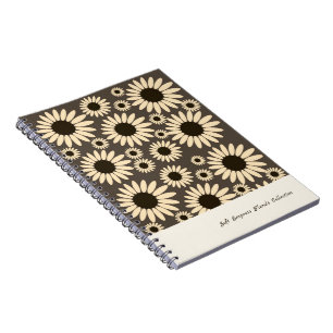 Caderno Espiral Flores Suaves da Imperatriz Marrom