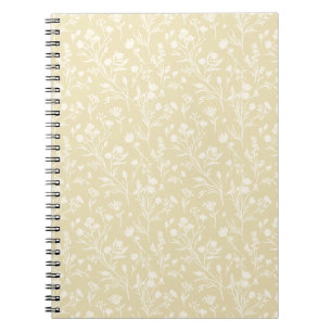 Caderno Espiral Flores Susurrantes Neutro - Trigo Dourado