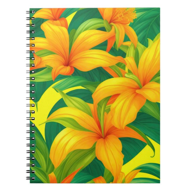 Caderno Espiral Flores Tropicais Coloridas (Frente)