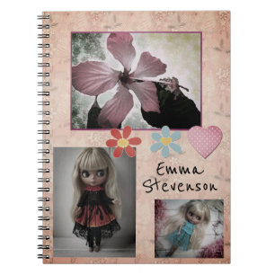 Caderno Espiral Flores tropicais cor-de-rosa do Hibiscus, flores e