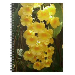 Caderno Espiral Flores Tropicais das Orquídeas Amarelas de Pé
