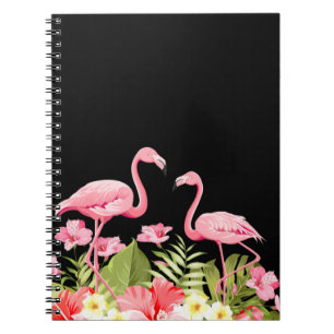Caderno Espiral Flores Tropicais E Flamingos-32146