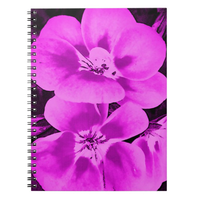 Caderno Espiral Flores Tropicais Rosa Brilhante (Frente)