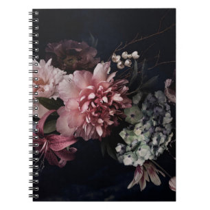 Caderno Espiral Flores venenosas. Peônias, tulipas, lírio, hidrang
