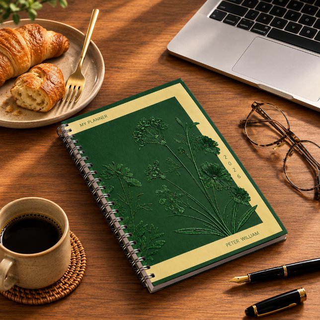 CADERNO ESPIRAL FLÔRES VERDES (Criador carregado)