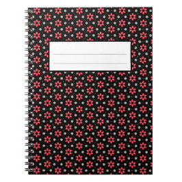 Caderno Espiral Flores Vermelhas