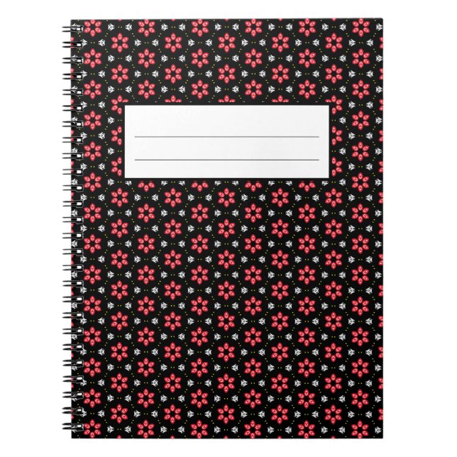 Caderno Espiral Flores Vermelhas (Frente)