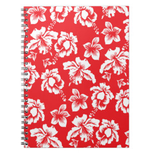 Caderno Espiral Flores Vermelhas Havaianas