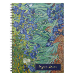 Caderno Espiral Flores Vincent Van Gogh Arte Antigo Monograma Dour