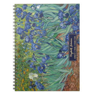 Caderno Espiral Flores Vincent Van Gogh Arte Antigo Monograma Dour