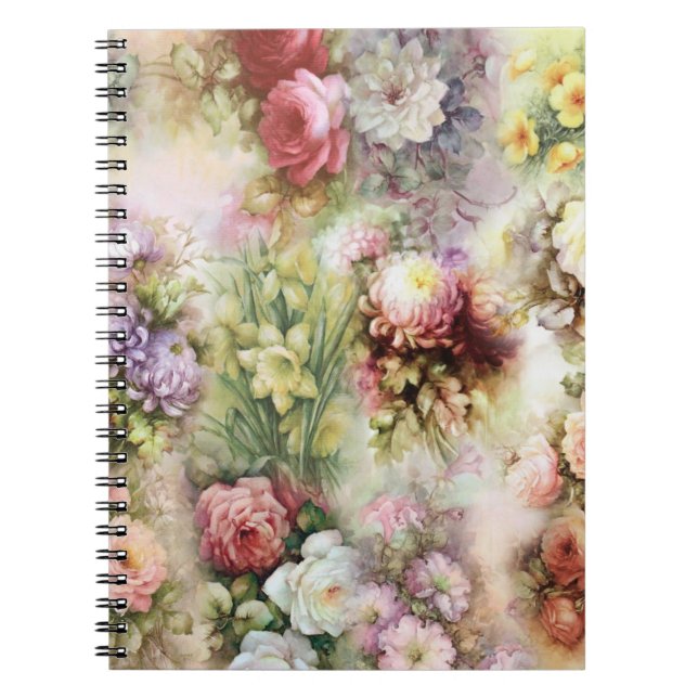 Caderno Espiral Flores Vintage (Frente)
