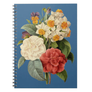 Caderno Espiral Flores Vintage, Camellias e Narciso, Redoute