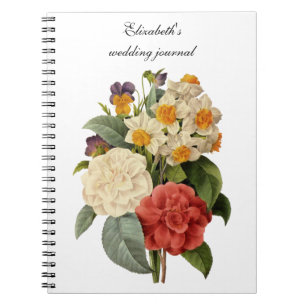 Caderno Espiral Flores Vintage, Camellias e Narciso, Redoute