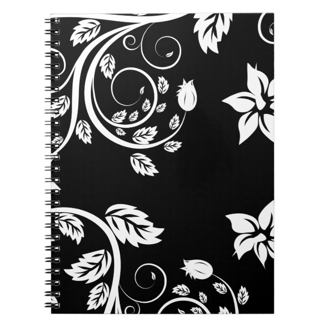 Caderno Espiral Flores Vintage Feminino Fofo      (Frente)