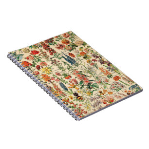 Caderno Espiral Flores Vintage por Adolphe Millot