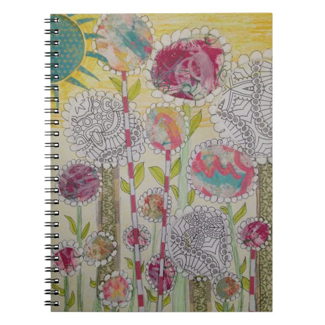 Caderno Espiral Flores Whimsical (Frente)