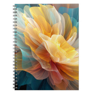 Caderno Espiral Florescimento Radiante de Pétalas Etéreas na Luz