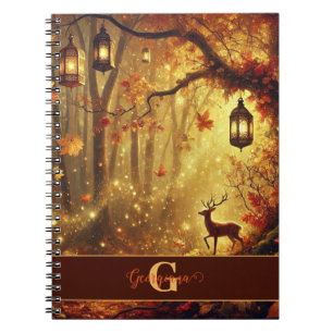 Caderno Espiral Floresta Autônoma de Ouro Whimsical Personalizada