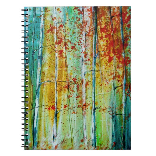 Caderno Espiral Floresta de Árvore Birch (Frente)