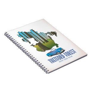 Caderno Espiral floresta de ashdown sussex mapa cartaz de viagem m