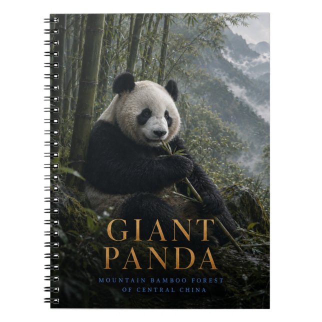 Caderno Espiral Floresta de Bambu do Panda Gigante ANIMAIS (Frente)