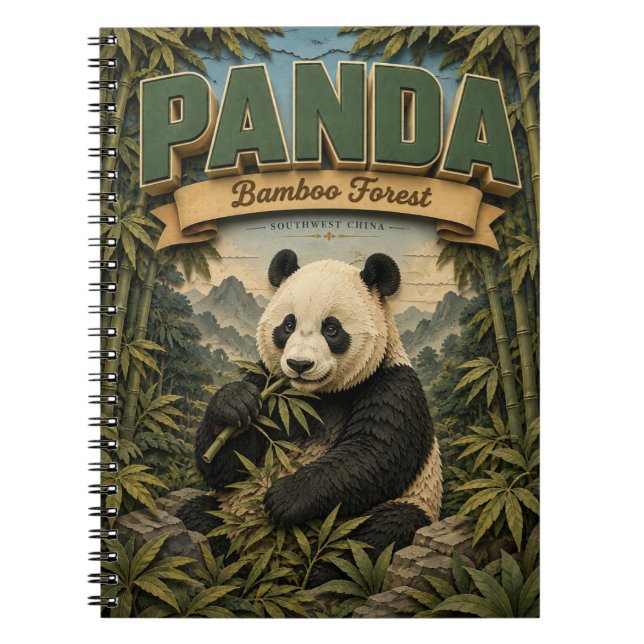 Caderno Espiral Floresta de Bambu do Panda POPCUT (Frente)